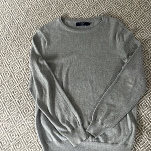 Gray cotton cashmere blend sweater